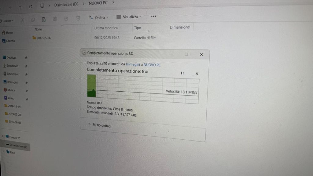 Trasferimento dati e backup